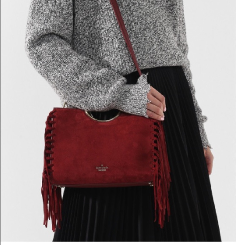 kate spade Red Suede Fringe Satchel